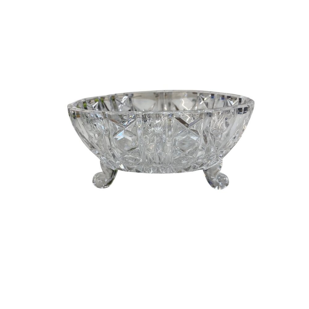 Vintage Crystal Footed Bowl Decorative Candy Bowl - Picture 7 of 9